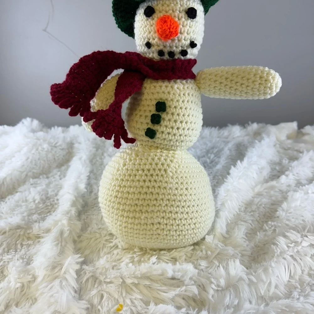 Handmade Green and Red Crochet Hat T30